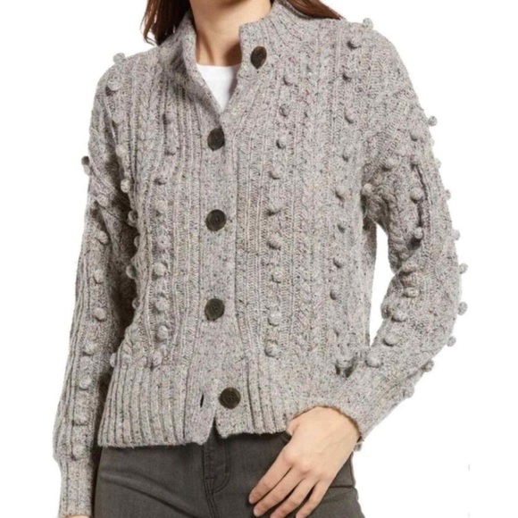 Madewell Heathshire Bobble Silk Grey Cardigan Sweater Size XXS - Picture 2 of 5